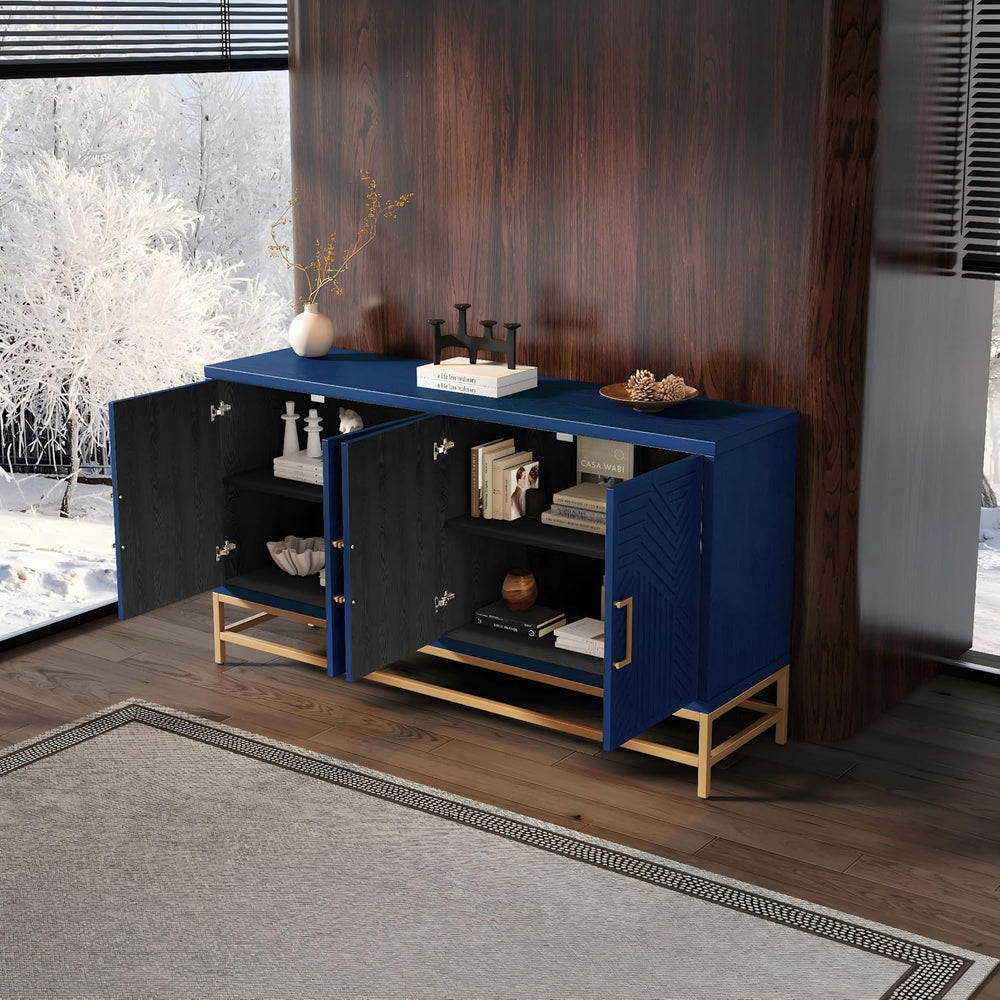Sideboard Buffet Cabinet with Storage, Modern Storage Cabinet with Adjustable...