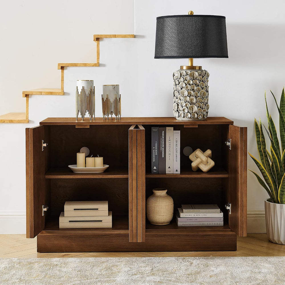 LKTART 45" Mid-Century Modern Sideboard Buffet Cabinet with Fluted Doors...