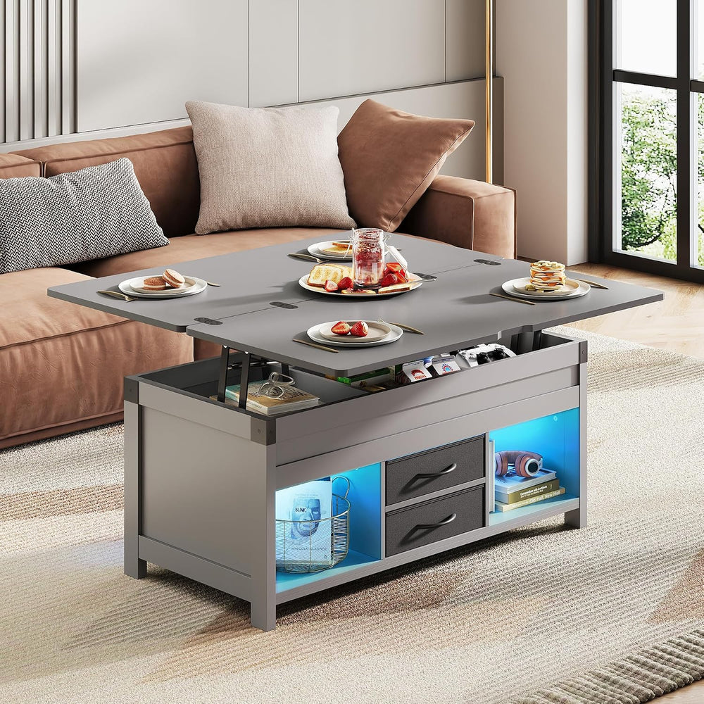 WLIVE 40" Lift Top Coffee Table with Storage, 4 in 1 Coffee Table, Grey