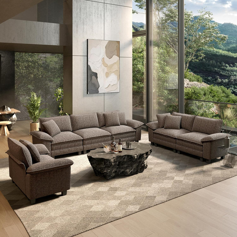 HERA'S HOUSE 3 Pieces Modular Sectional Couch Set with Armchair Loveseat