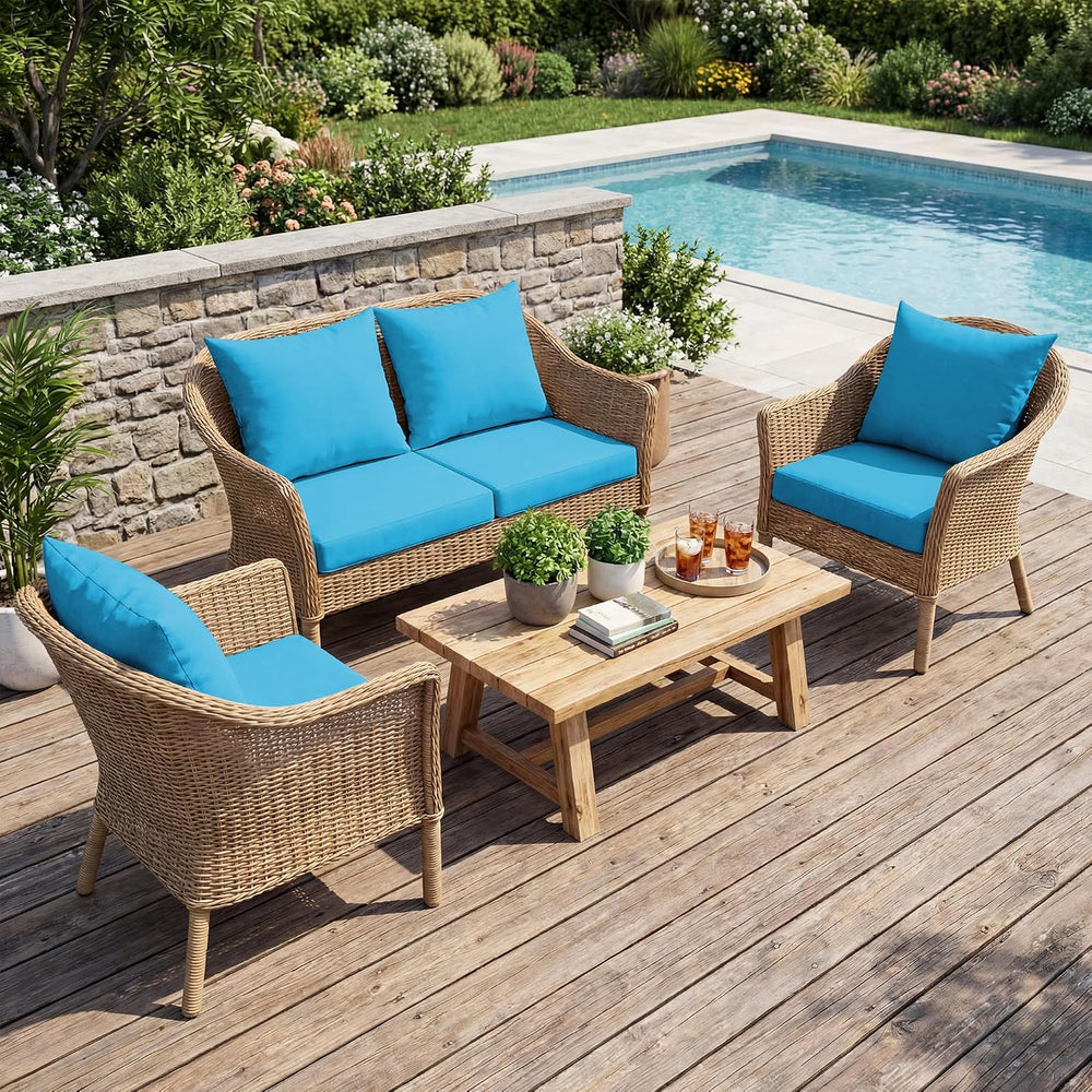 UNIKOME Outdoor Seat Cushions 19 X 19 Inch - Water-Resistant & Fade Resis...