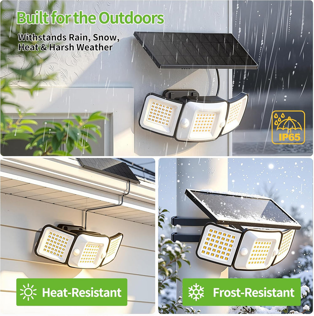 intelamp Outdoor Solar Flood Motion Sensor Light 6000mAh 3000K