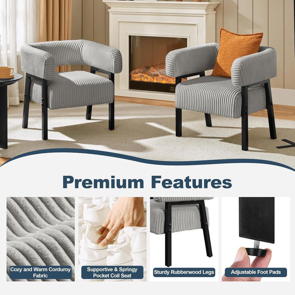 Yaheetech Accent Living Room Chair with Pocket Coiled Seat Set of 2