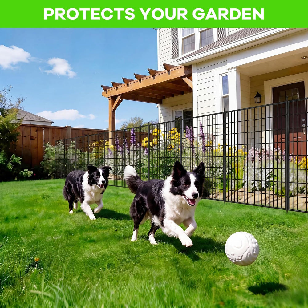 Garden Fence, 24in(H) x 23.6ft(L) 10 Pack Garden Fencing Animal Barrier, Meta...