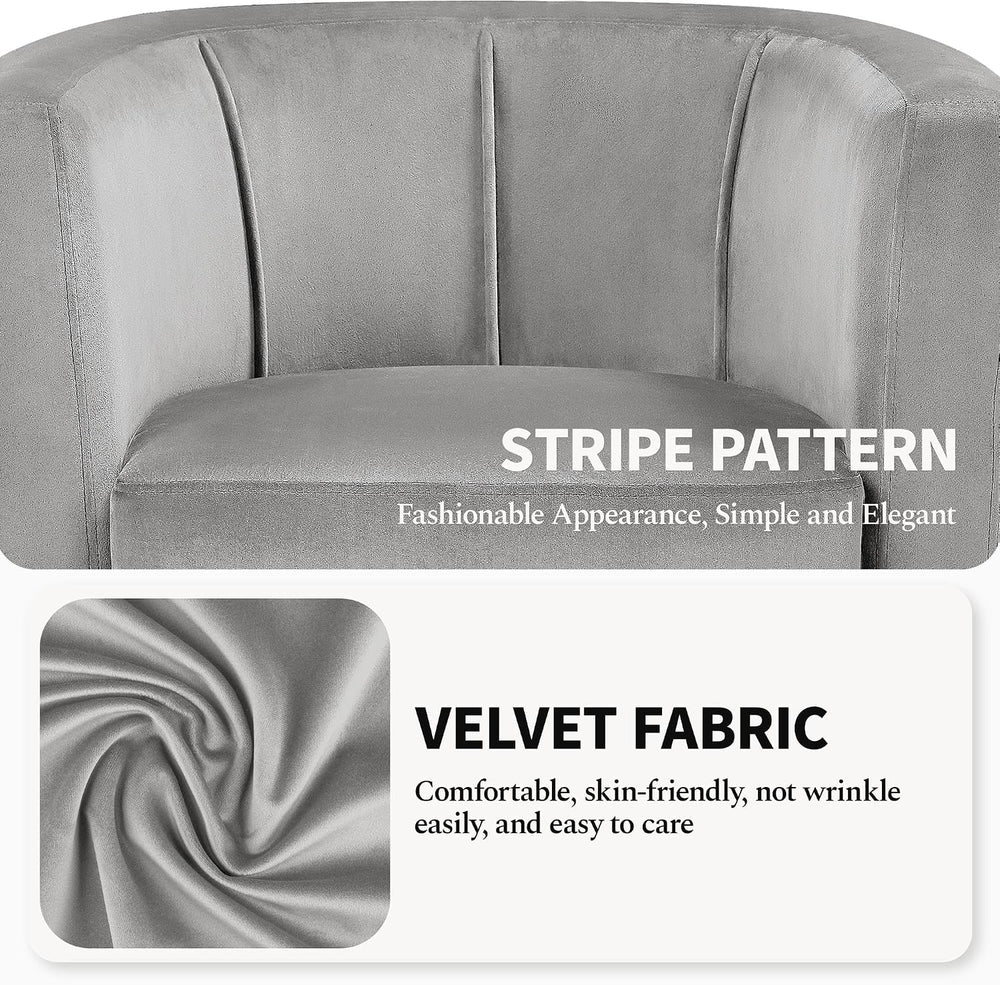 Yaheetech Barrel Accent Chairs Set of 2, Modern Armchairs, Gray