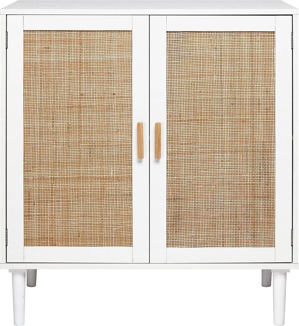 Finnhomy Sideboard Buffet Cabinet, Kitchen Storage Console with Rattan Decora...