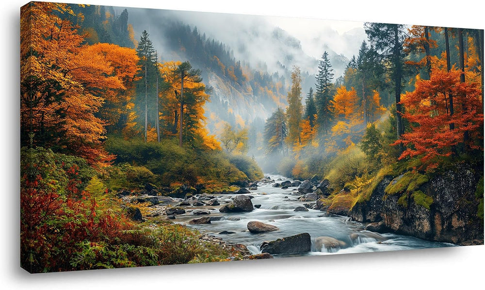Palderwallart Beautiful Brook Mountain Landscape Wall Art for Living Room Off...