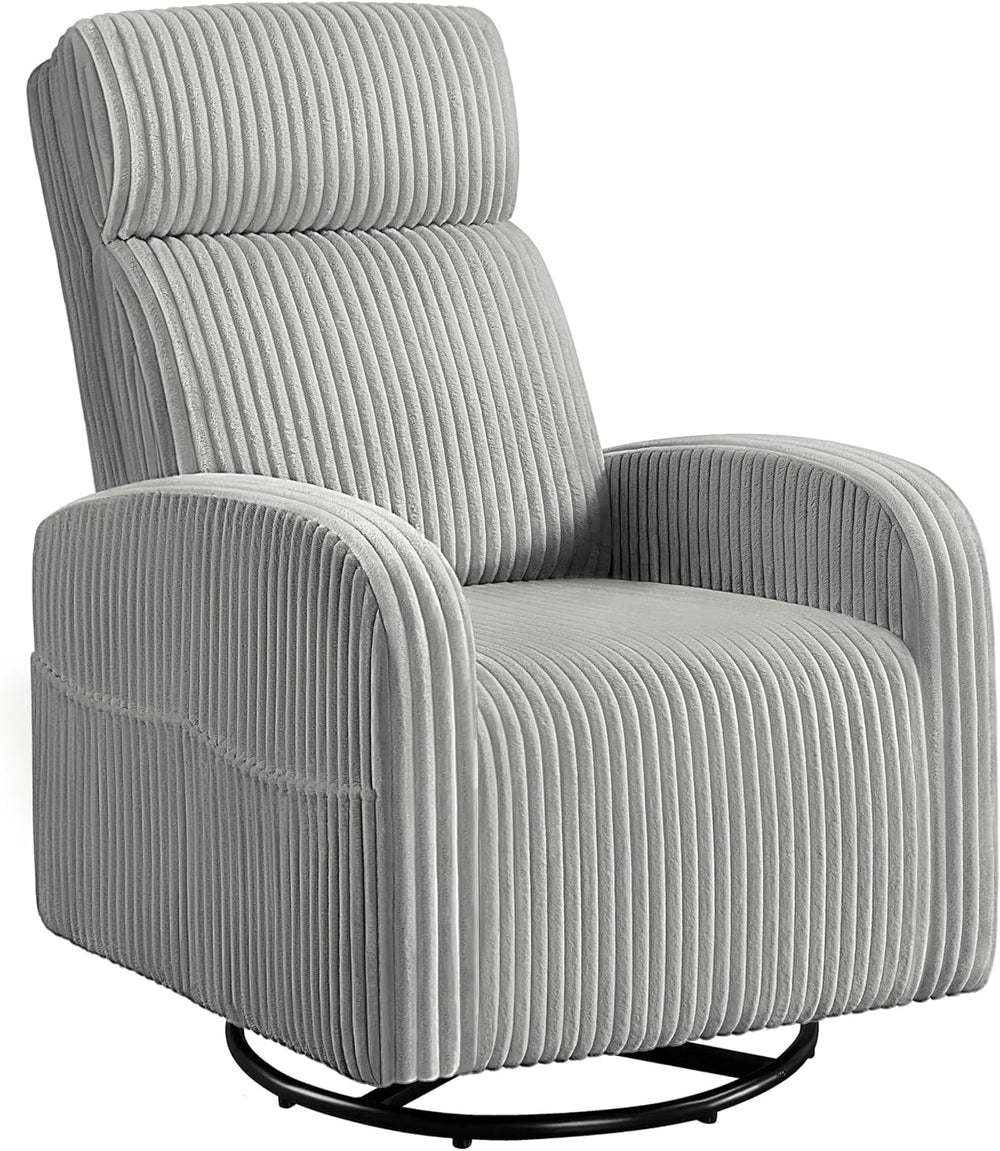 Yaheetech 360° Swivel Nursing Chair with Side Pockets, Light Gray