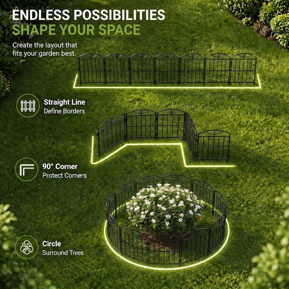 Garden Fence, 17in (H) x25ft (L) Garden Fencing Animal Barrier, 24 Panels