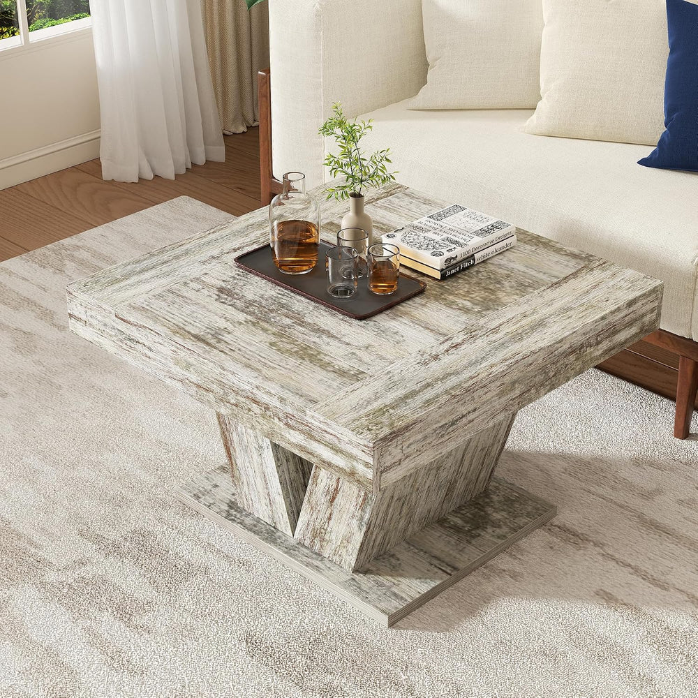 Square Wood Coffee Table 31.5 Inch, White