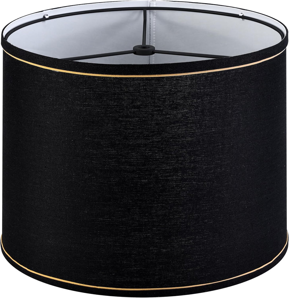 GO&SO Black Lamp Shades 1Pc,13" D x 10" H,Medium Drum Lampshade
