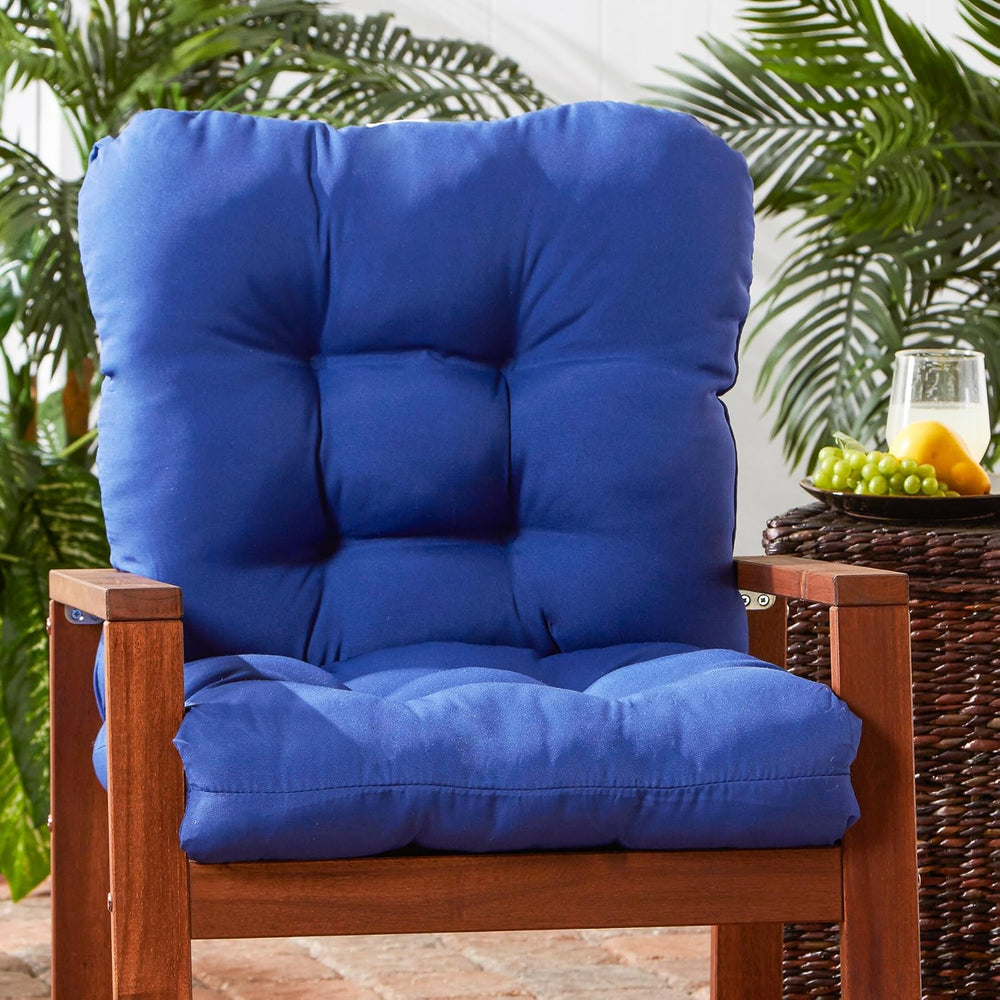 Greendale Home Fashions Outdoor 42x21-inch Seat/Back Chair Cushion, Blue