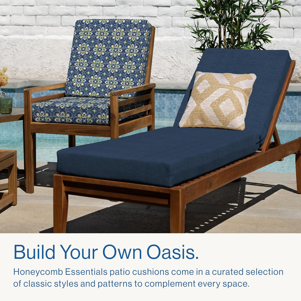 Honeycomb Outdoor Essentials Chaise Cushion for Patio Furniture, 21 x 70