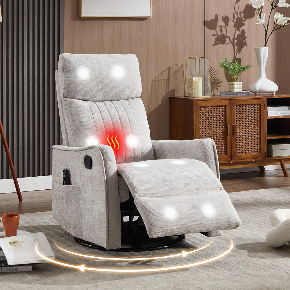 Manual Swivel Rocker Recliner Chair for Adults, Overstuffed Reclining Glider ...