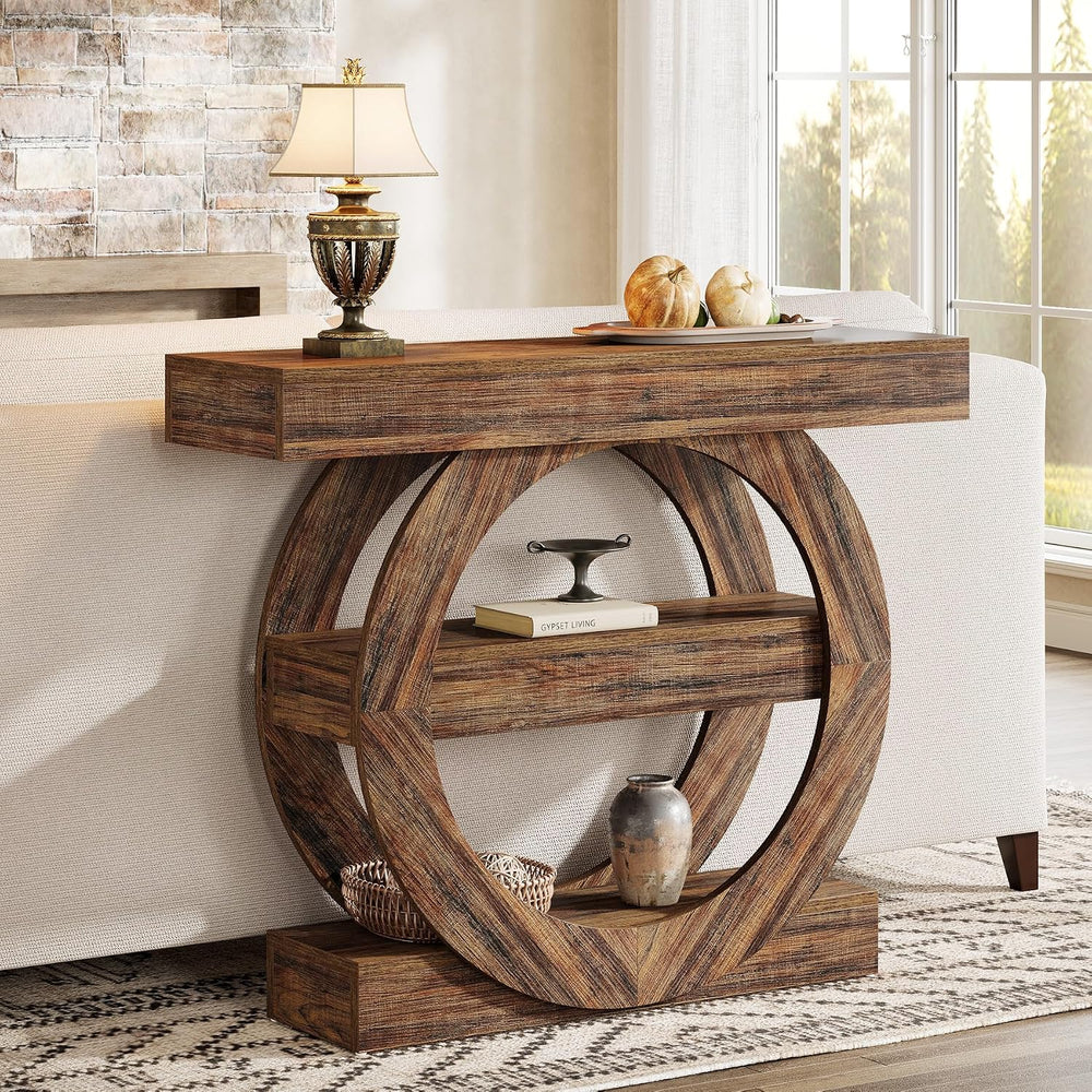Tribesigns 41-Inch Entryway Table with Storage, 3-Tier Farmhouse Console Tabl...