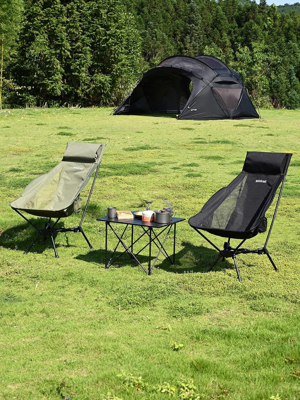 WildCall Lightweight Folding Camping Chair Anti-Sinking Chair, High Back