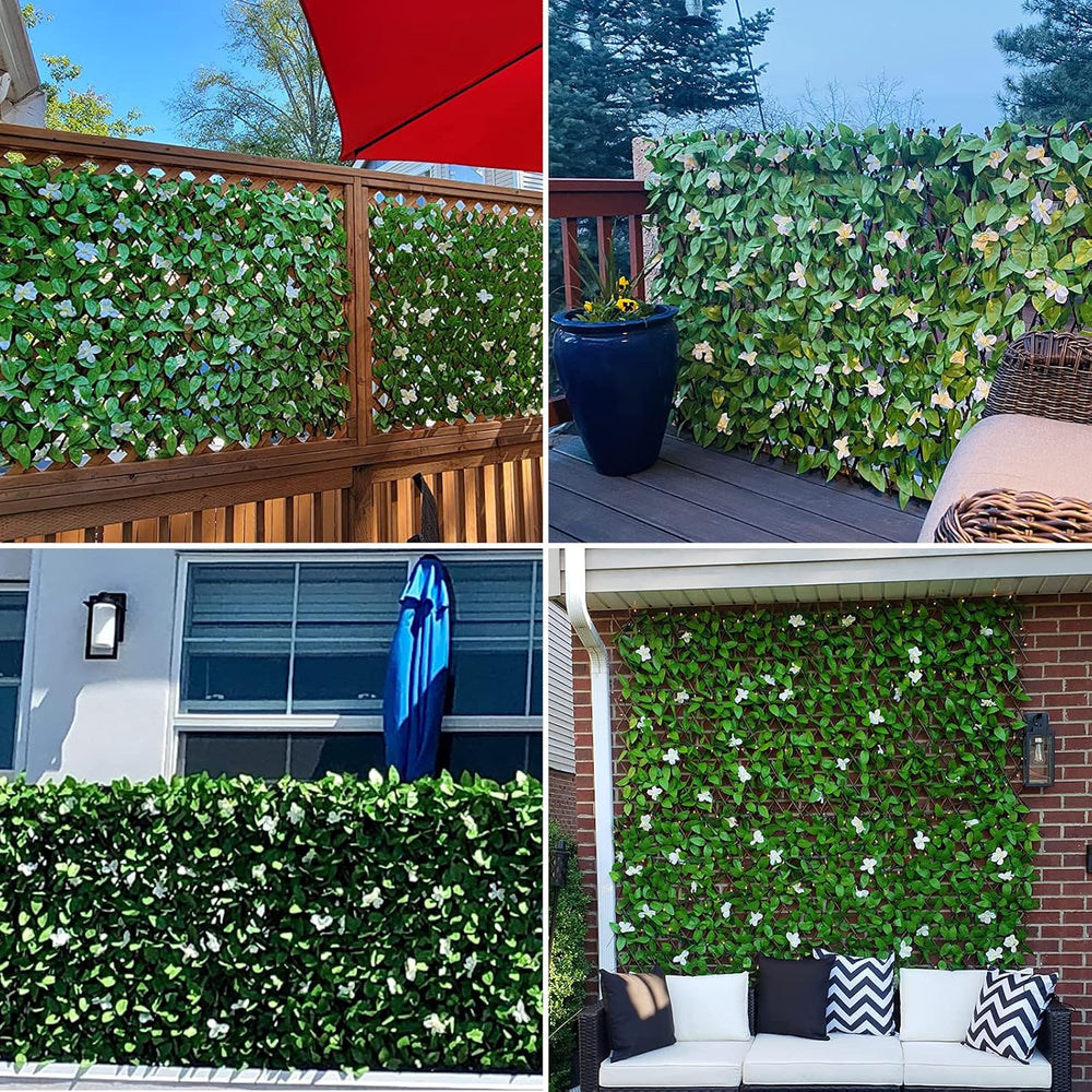 Expandable Faux Ivy Fence,Artificial Privacy Screen Decor for Outdoor Wall, B...