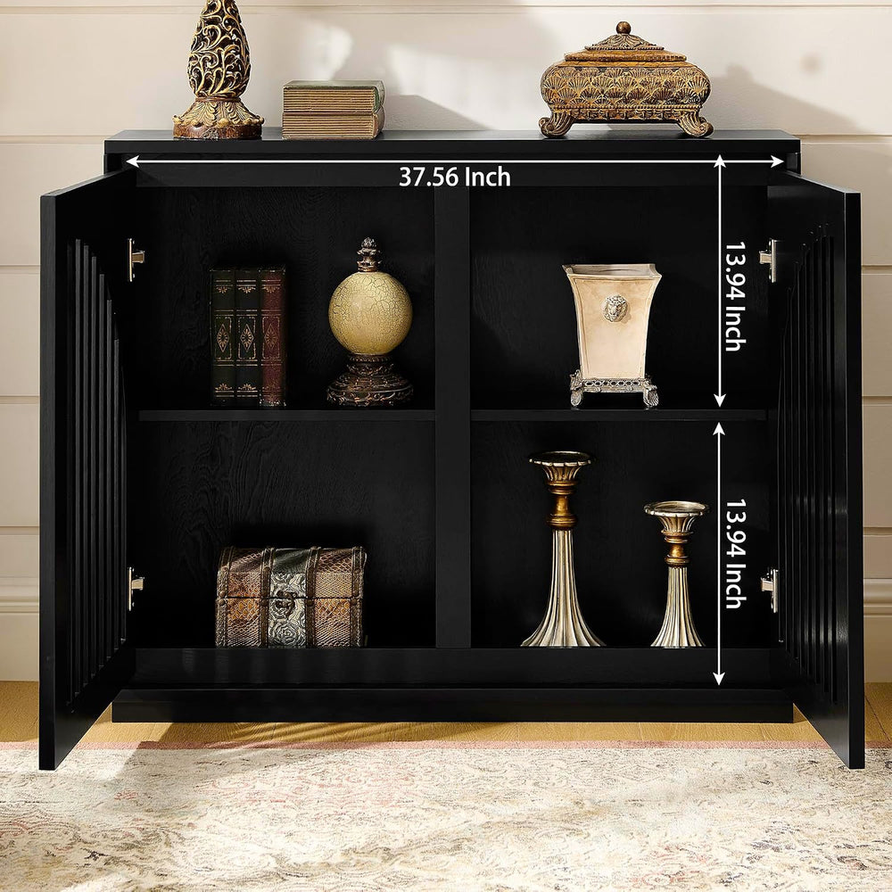 LKTART Black Sideboard Buffet Storage Cabinet,Narrow Small Entryway Cabinet