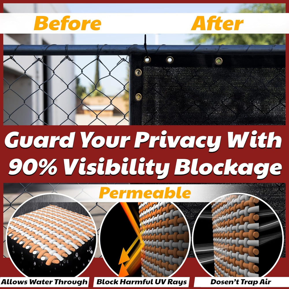 Amgo 6' x 200' Fence Privacy Screen, Heavy Duty Mesh Outdoor & Ba...