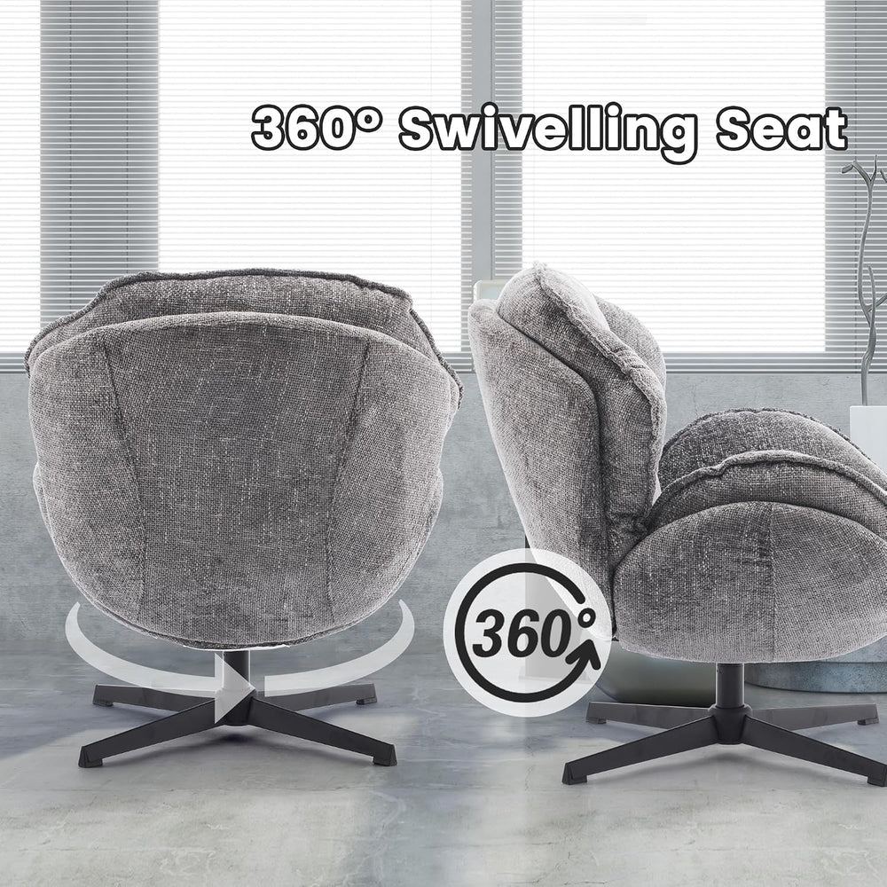 IWMH Swivel Accent Chair for Living Room,Comfy Lounge Chair with Metal Legs