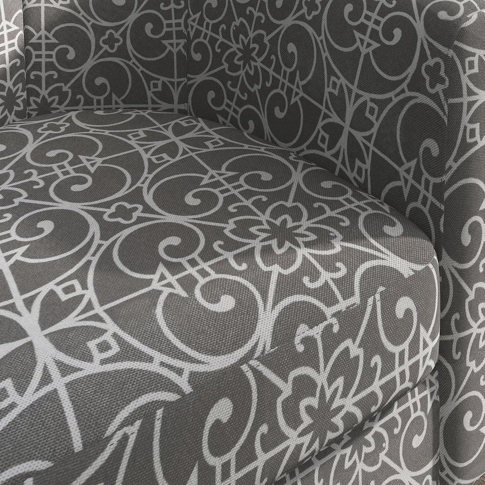 BELLEZE Accent Barrel Chair Set of 2, Linen Round Chair Club Tub Sofa Corner ...