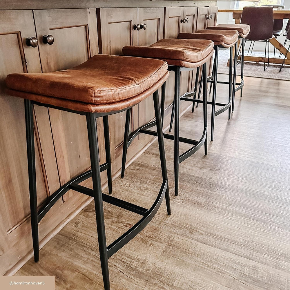 Nathan James Arlo Modern Backless Upholstered Kitchen Counter Bar Stool with ...