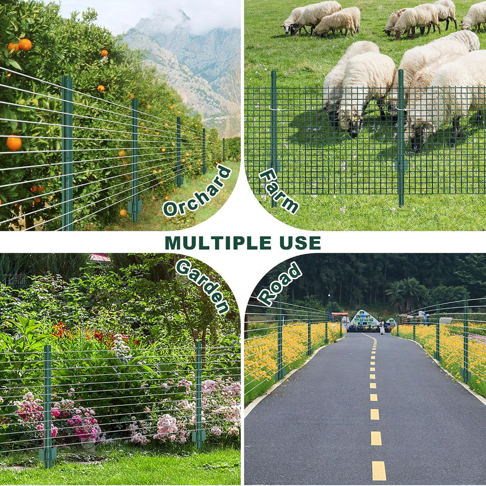 Fence Post 3 Feet / 36 Inch, Pack of 10, Heavy Duty Metal Fence Posts, No Dig...