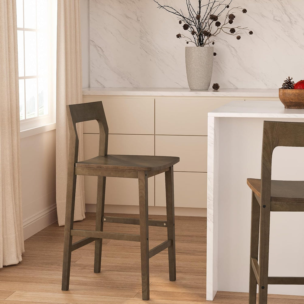EYYTHUNG Basics Bar Stools Set of 4, Farmhouse 25” Counter Height Stools with...