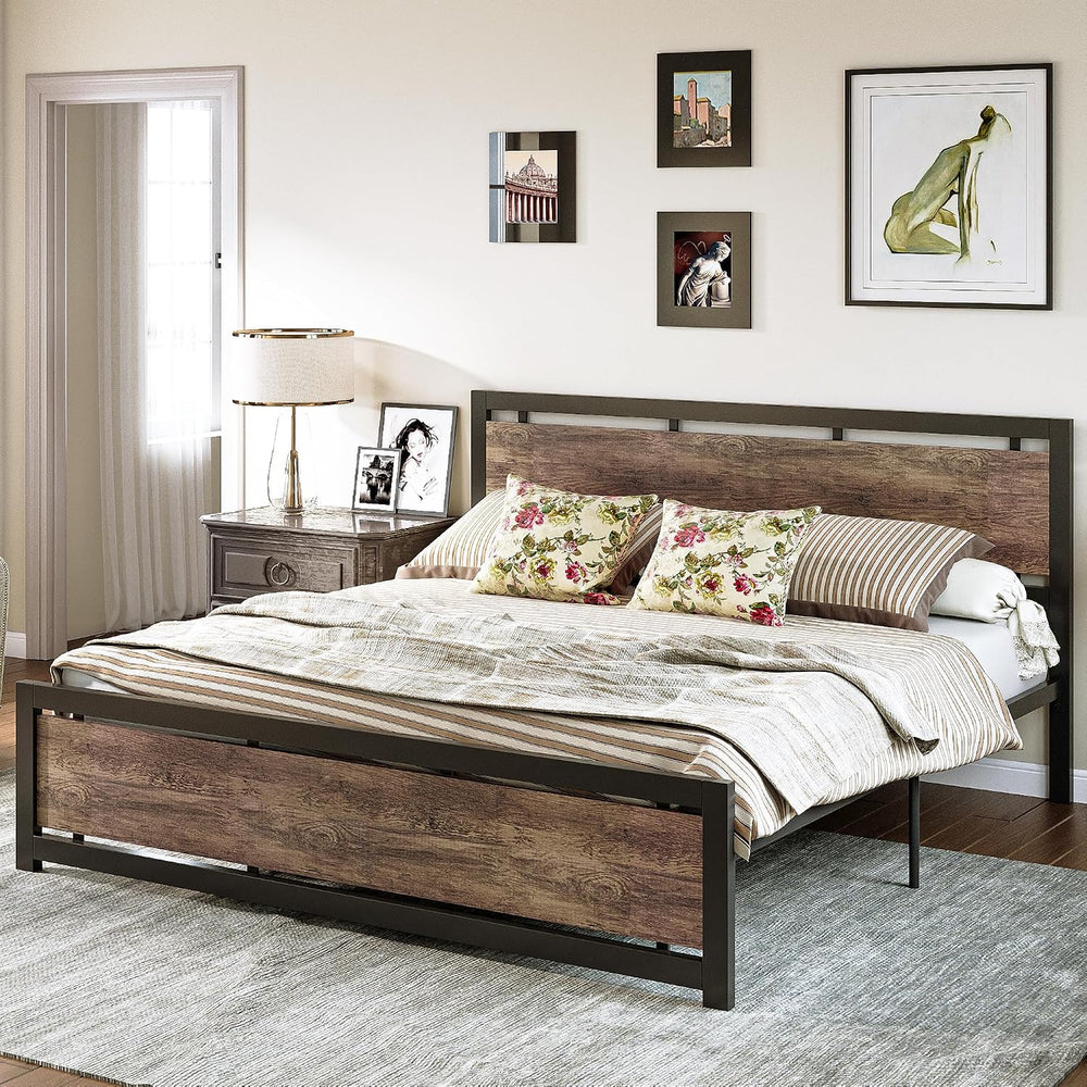 LIKIMIO King Size Bed Frame with Headboard and Footboard