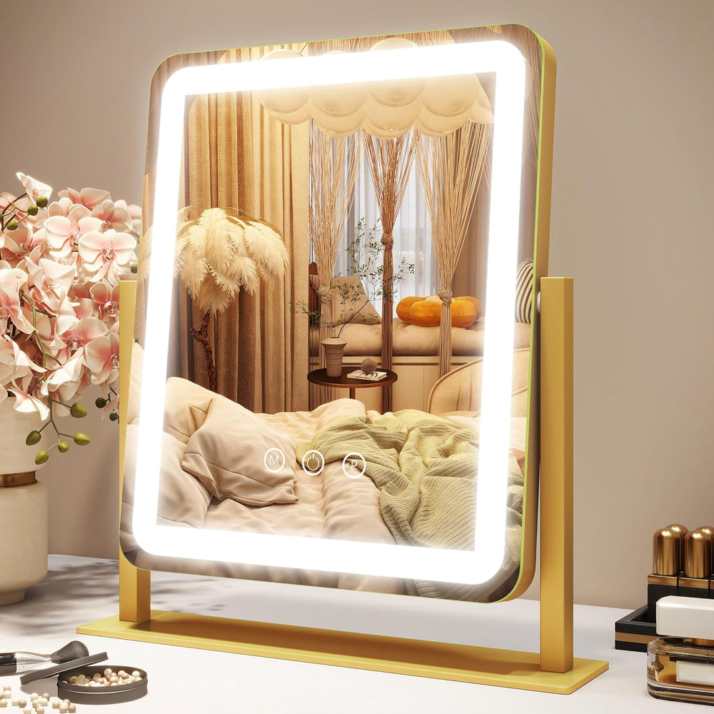ROLOVE Vanity Mirror with Lights, 12.6"×15" LED Makeup Mirror, Ligh...