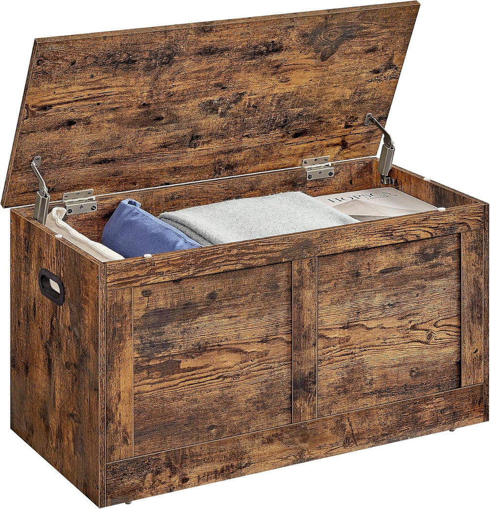 VASAGLE Storage Chest with 2 Safety Hinges, 15.7 x 31.5 x 18.3 Inches