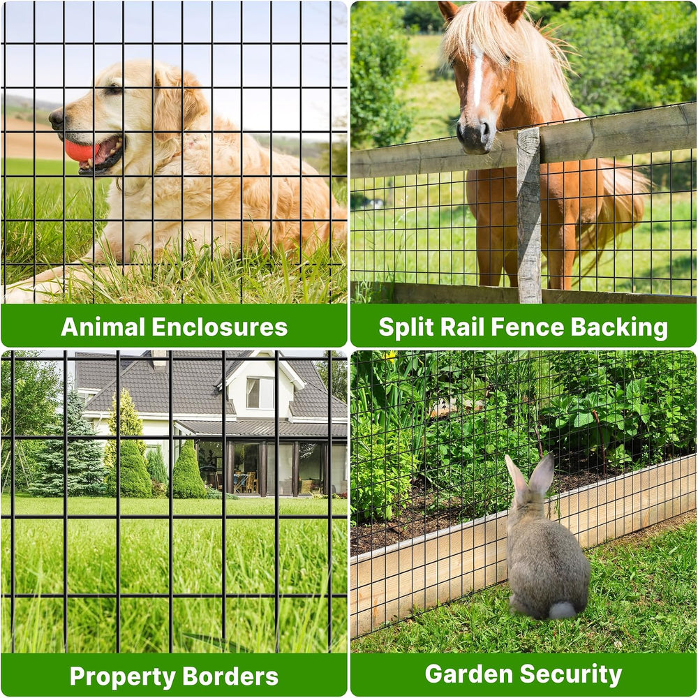 Thealyn 4ft x 50ft Black Vinyl Coated Welded Wire Fence