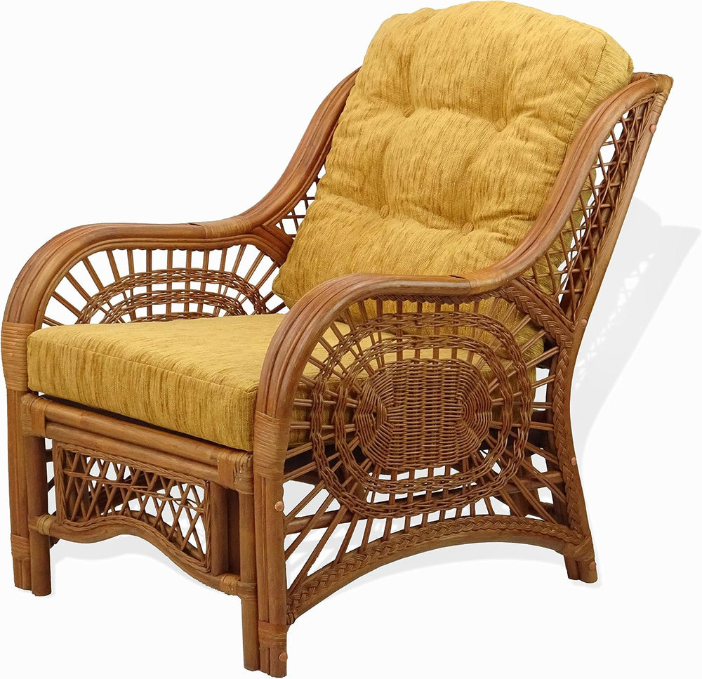 Malibu Living Set of 2 Chairs Natural Rattan Wicker Handmade with Light Brown...
