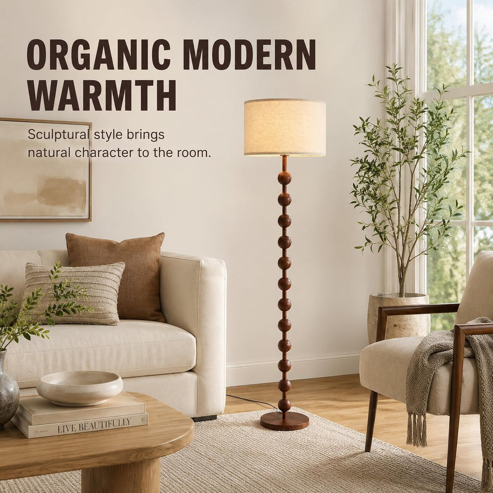 Fetason 63" Modern Farmhouse Remote Control Dimmable Floor Lamp