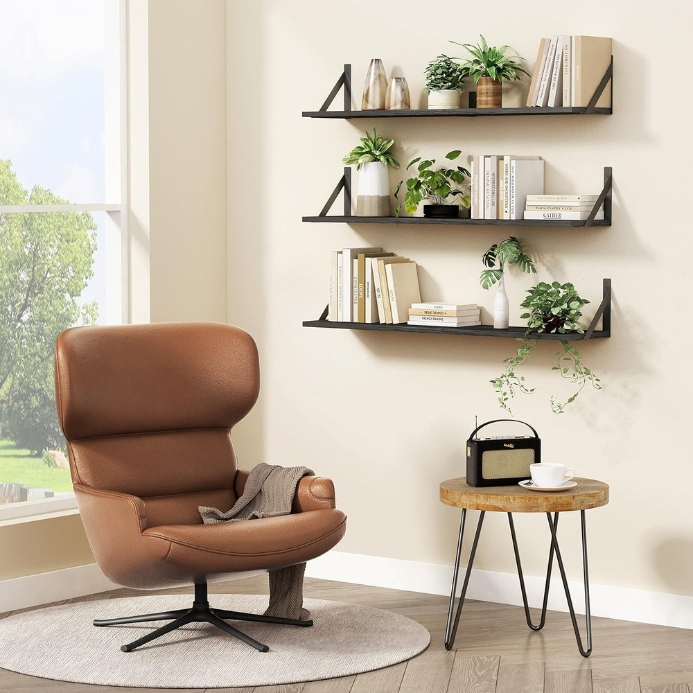 36 Inch Long Floating Shelves 8" Deep, Large Wall Shelf for Bedroom Books