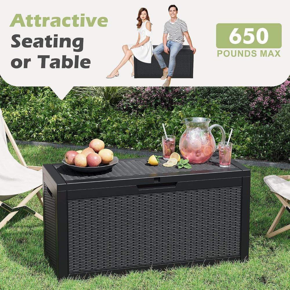 Outdoor Storage Box Waterproof, 80 Gallon Deck Box for Patio Storage