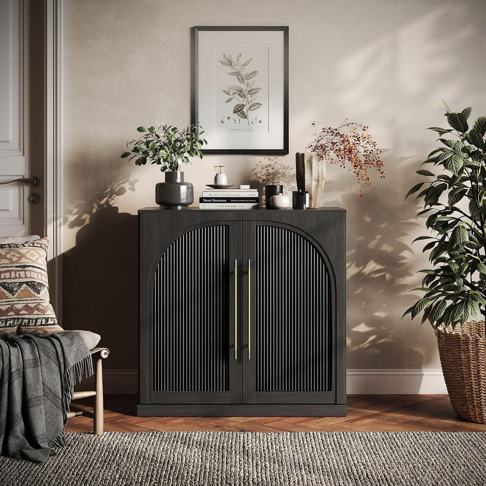 BELLEZE 32.5" Kitchen Storage Cabinet with Adjustable Shelves,Freestandi...