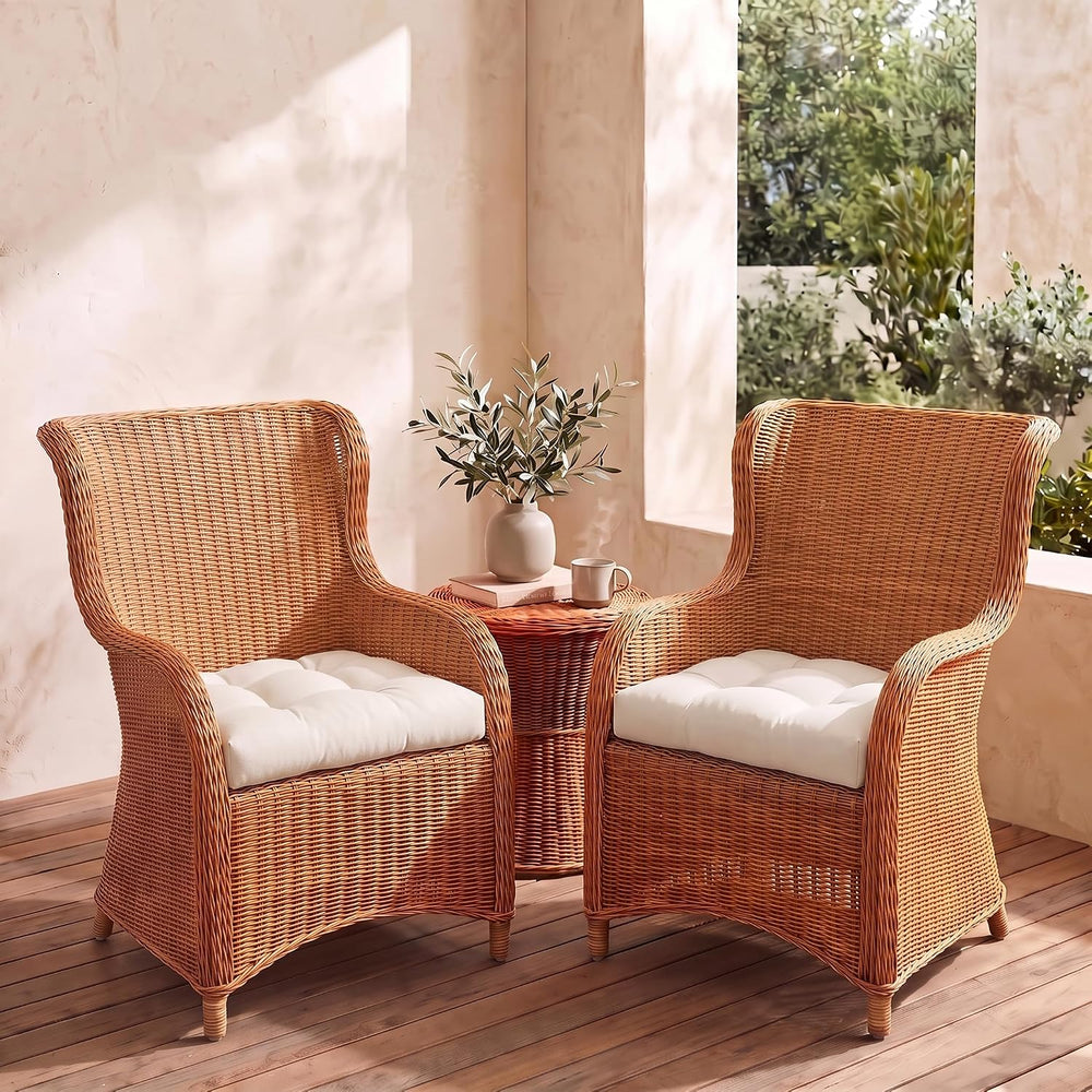 RSH DECOR: Sunbrella Tufted Wicker U-Shape Cushions Set of 2 | 22” x 22” | Ou...