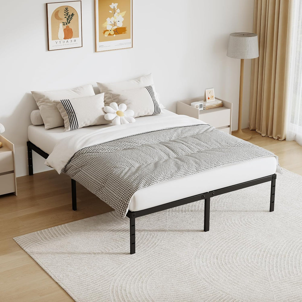 King Size Metal Platform Bed Frame 14 Inch Tall, No Box Spring Needed, Heavy ...