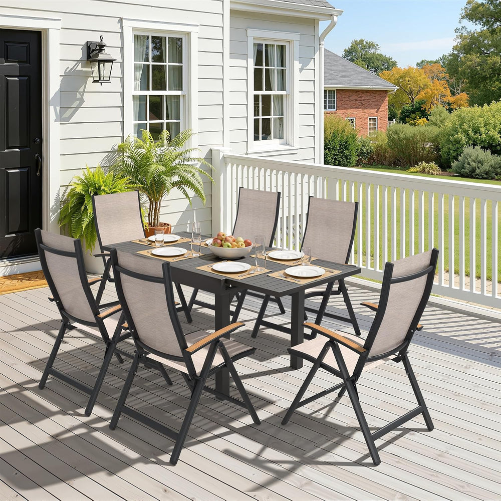 Pellebant 2 Piece Outdoor Dining Set for 2, Aluminum Foldable Dining Chairs