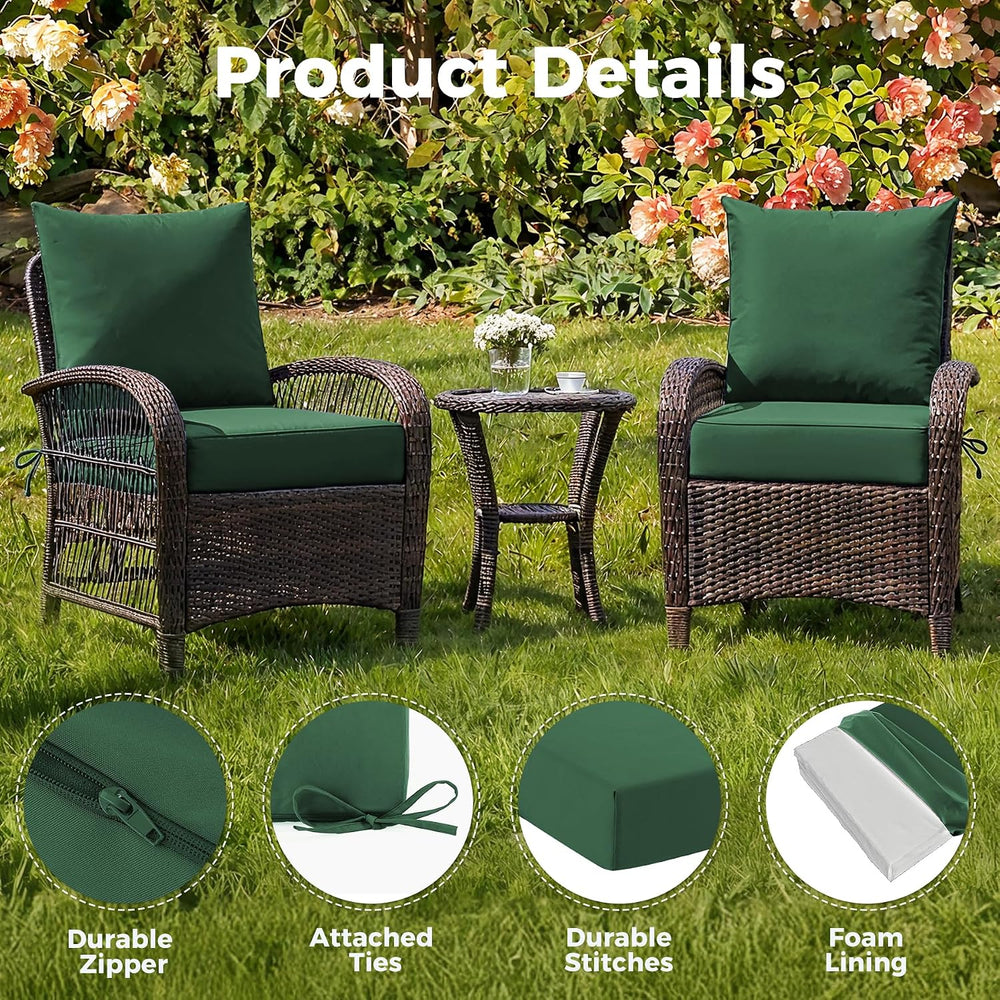 Deep Seat Patio Cushions Set of 1, 24x24x5.75 Inch, Waterproof Outdoor Chair ...