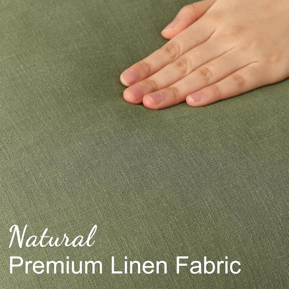 decorUhome Fall Olive Green Linen Throw Pillow Covers 26x26 Set of 2
