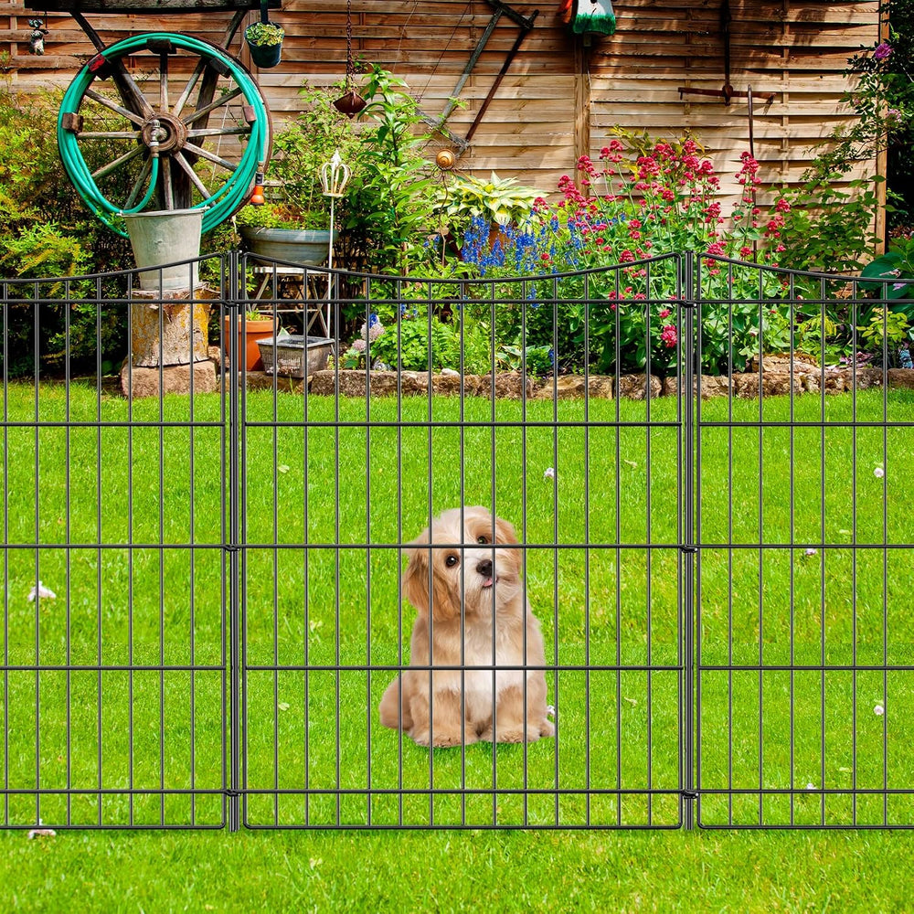 INJOPEXI Decorative Garden Fence 6 Panels 11.8ft(L)×30in(H) Garden Fences Out...