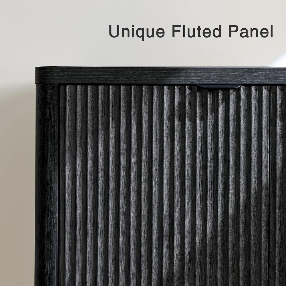Fatmok Sideboard Buffet Cabinet with Storage, 65" Fluted Credenza Accent...