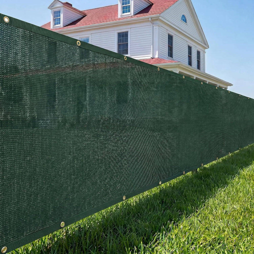 4' x 50' Privacy Fence Screen, HDPE Mesh with Grommets, Green
