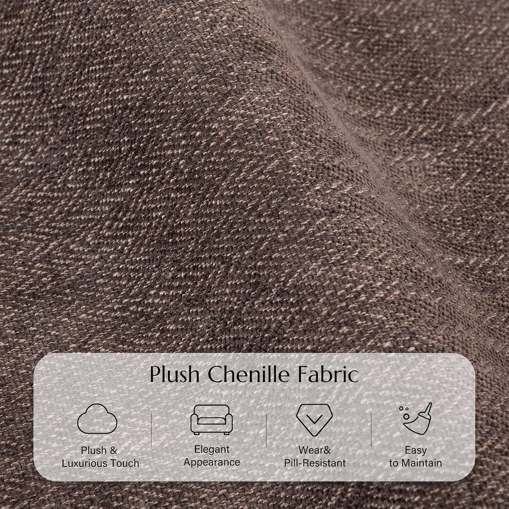 Traditional Oversized Accent Reading Chair, 41.3", Chenille, Brwon