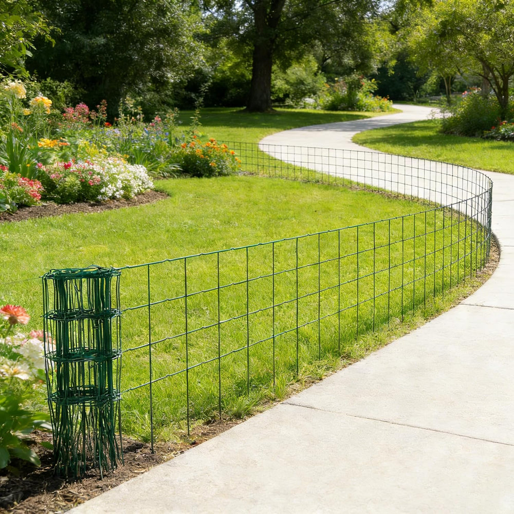 2 Pack Green Garden Border Edging Folding Fence Roll 14 inches by 20 feet Scr...