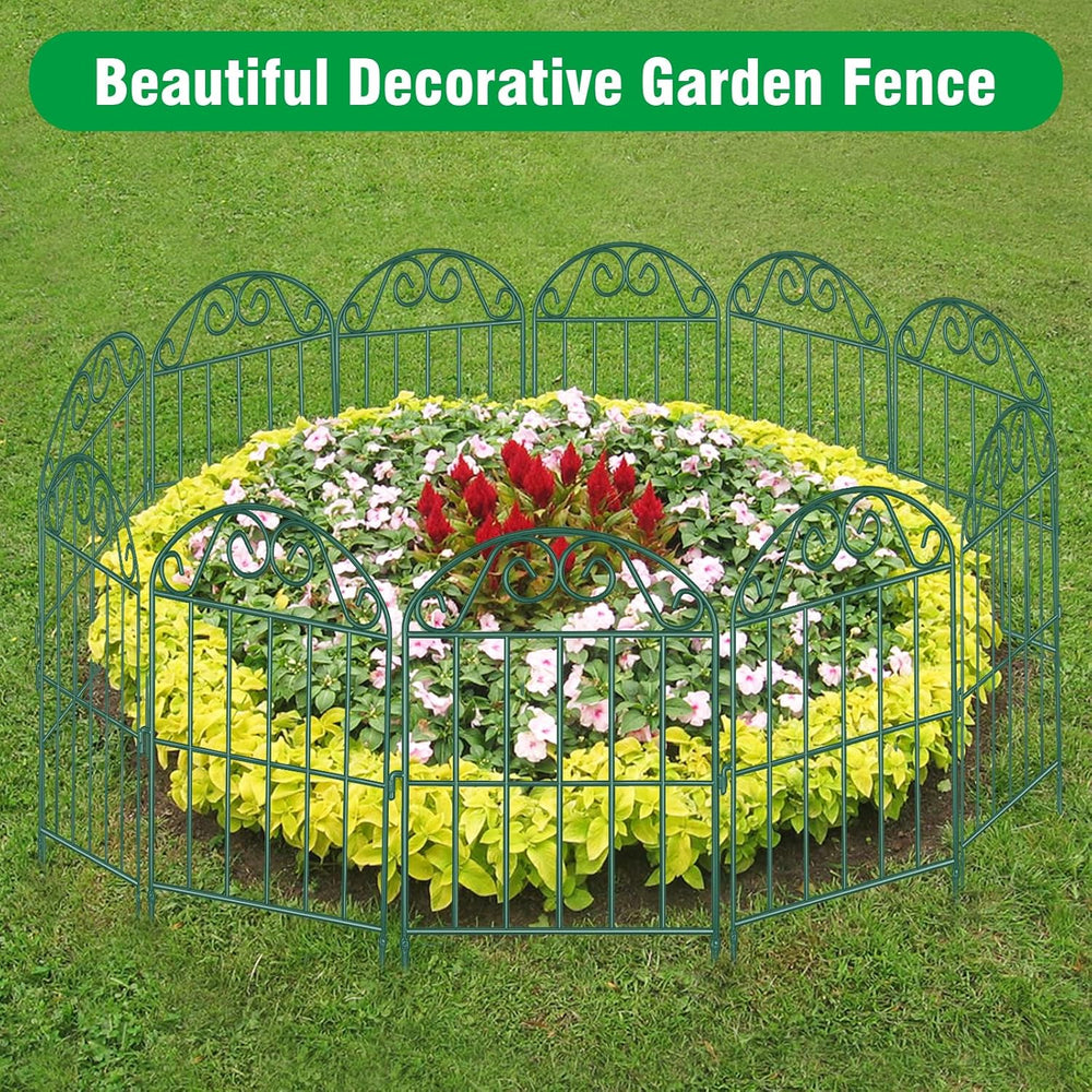 ADAVIN 24in Collapsible Garden Fence Border, 20 Panels Animal Barrier