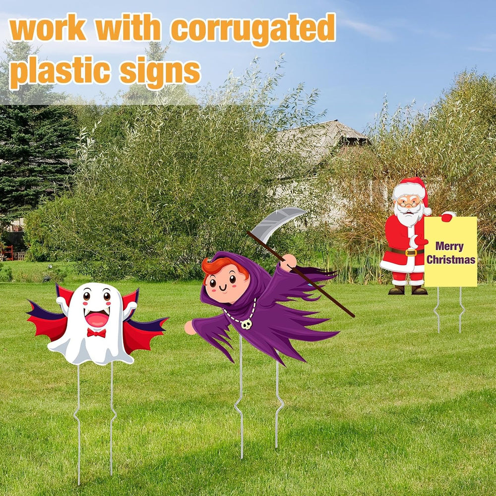 Tatuo 100 Pcs Yard Sign Stakes, 16.5 Inch Metal Yard Stakes for Signs