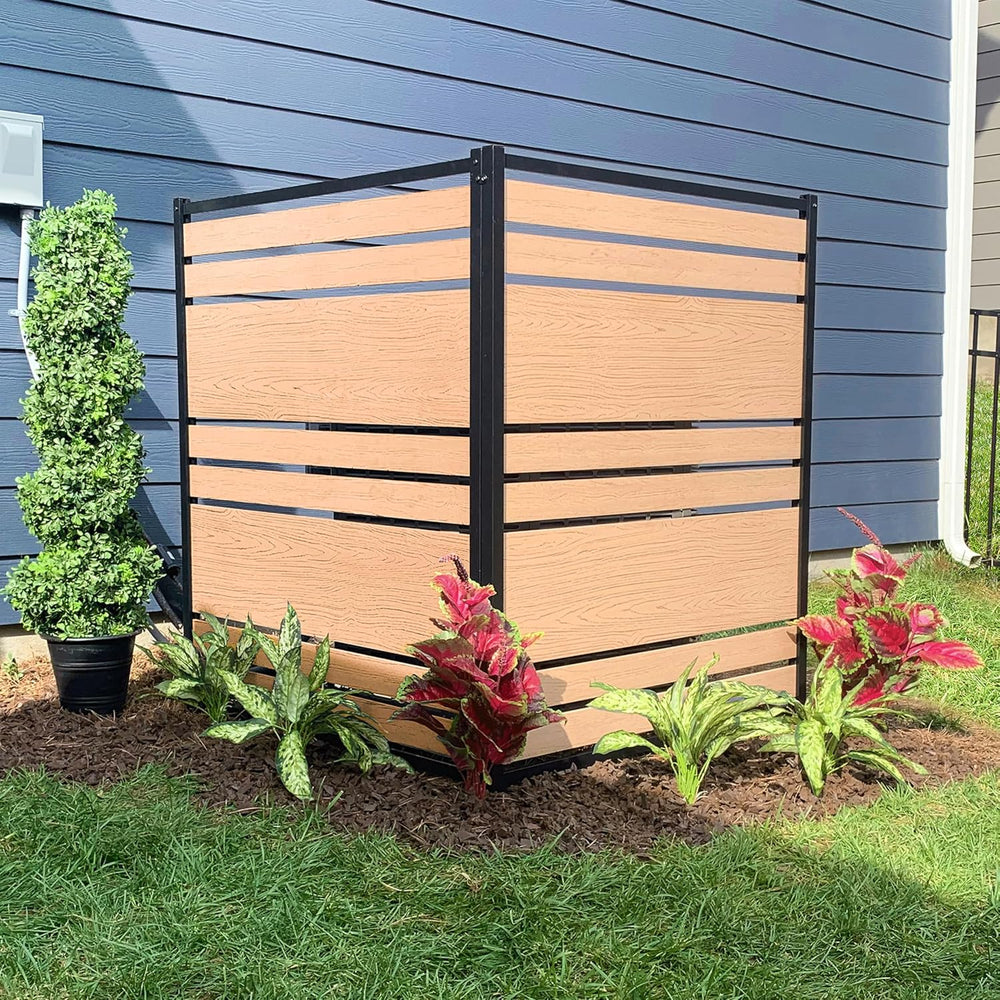 Enclo Vienna Privacy Screen, Cedar Vinyl DIY No Dig Kit
